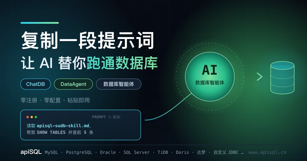 复制一段提示词,让 AI 替你跑通数据库